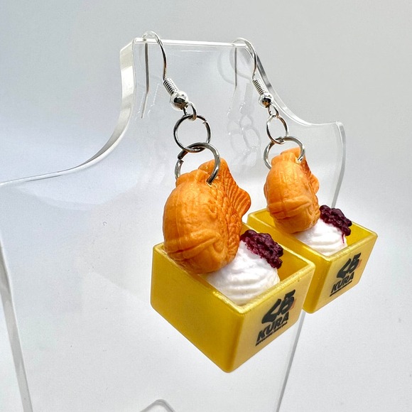 Taiyaki Bowl Earrings - Japanese Earrings - Anime Earrings - Foodie Earrings - Picture 2 of 9